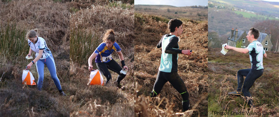 Individual Runners: Fiona, Jess, Tom & James on Ilkley Moor, BUCS 2014 Individual (Image Credit: Wendy Carlyle)