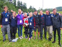 CUOC and DrongO members with WOC 2015 long distance gold medalist Ida Bobach