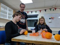 DrongO members decorating oranges