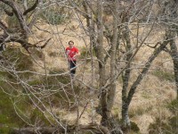 Jeremy charging through the skog